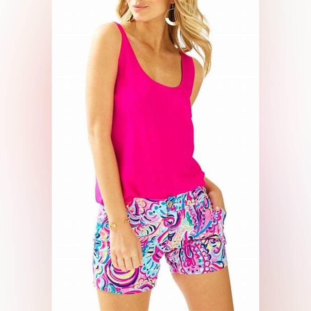 Lilly Pulitzer Pink Floral Print Callahan Casual Shorts Size 2